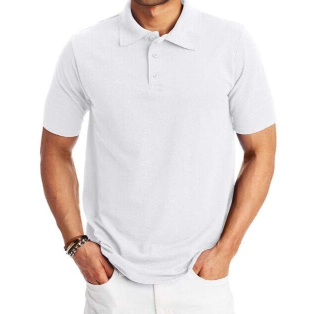 Hanes Men's X-Temp Short Sleeve Fresh IQ Polo Shirt, White 2XL (PACK OF 3)